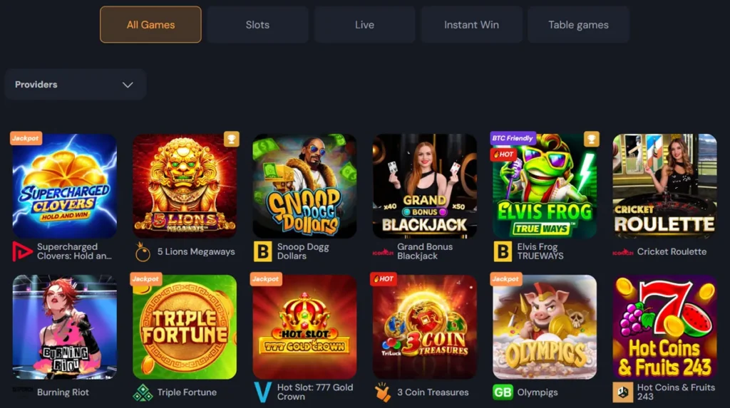 Spiele und Software bei Slotozen Casino