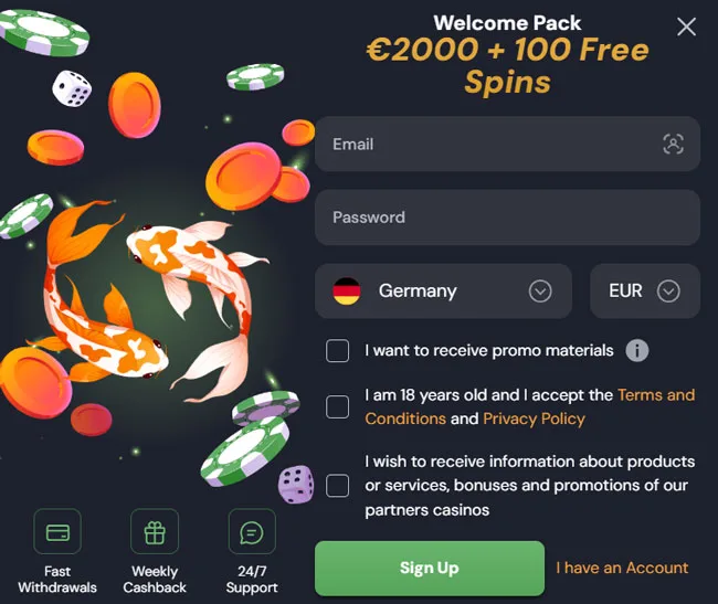 Slotozen Casino Registrierung